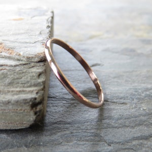 1.5mm Simple Rose Gold Wedding Band. Thin Traditional Wedding or Promise Half Round Ring in Solid 14k, Choose High Polish or Matte Finish.