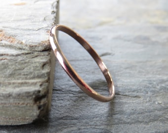1.5mm 14k Rose Gold Wedding Band: Thin Half Round Ring