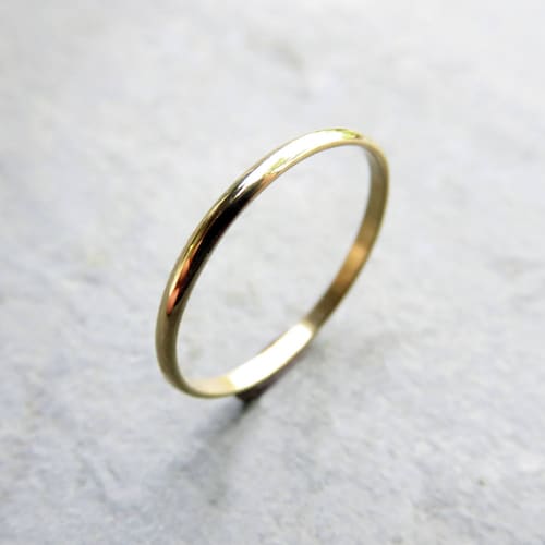 Solid 18k Gold 1.5mm Simple Thin Gold Wedding Band Etsy