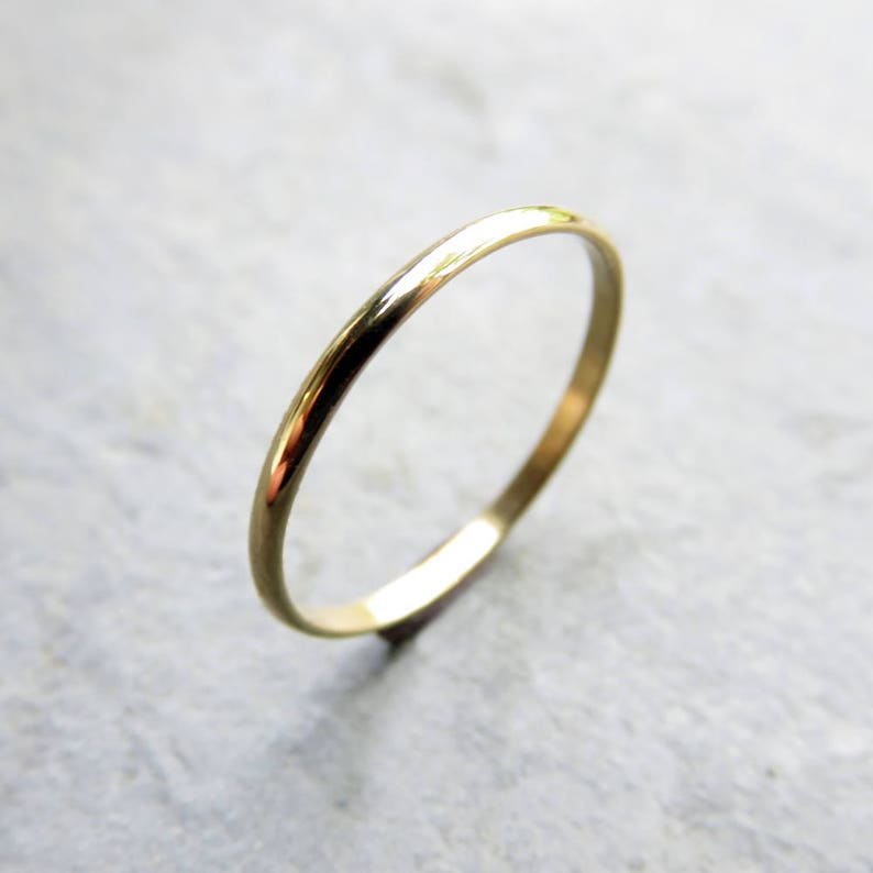 Solid 18k Gold 1.5mm Simple Thin Gold Wedding Band Etsy