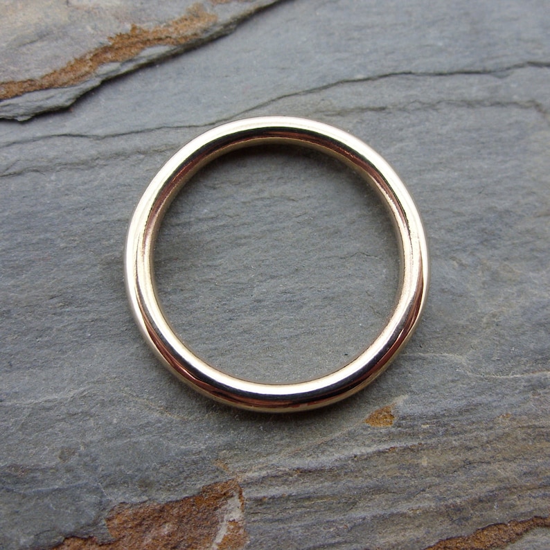 2mm Thick Full Round Band in Solid 14k Gold Wedding Band in Etsy