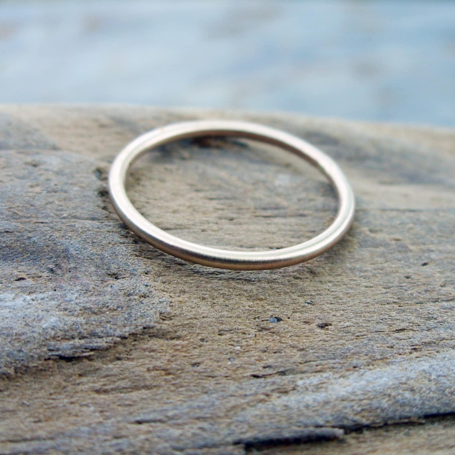 Simple Thin Gold Wedding Band in Choice of Finish Smooth Etsy