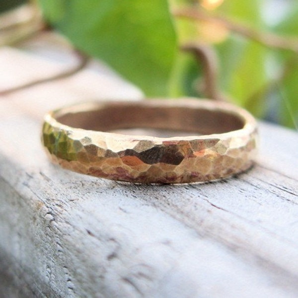 Artisan Hammered Brass Ring.