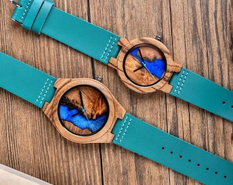 W244 Wood Watches | His & Hers Set | Personalized Engraved Watches | Couple Gifts | Anniversary Gift | Husband Wife Gift | Wedding Gift
