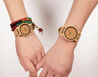 W245 Couple Wood Watches | His & Hers Set | Personalized Engraved Watches | Anniversary Gift | Husband Wife Gift | Wedding, Valentine Gift