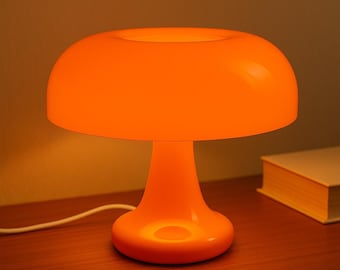 Retro Orange Mushroom LED Lamp – Vintage Table Light
