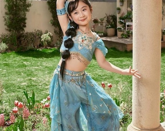 Disfraz de Jazmín para niña: Traje de Princesa Árabe