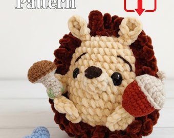 Igel Amigurumi Häkelanleitung – Waldtier Spielzeug mit Zubehör (PDF-Muster)