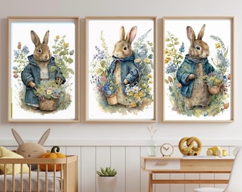Beatrix Potter Style Bunny Clipart Bundle  | Springtime PNG Images (Digital Download)