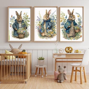 Peter Rabbit Clipart Set | Beatrix Potter Style Spring Bunny Art | High-Quality Digital JPGs for Wall Decor | Instant Download
