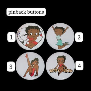 Betty Boop Button or Sticker: Black Icon Esther Jones