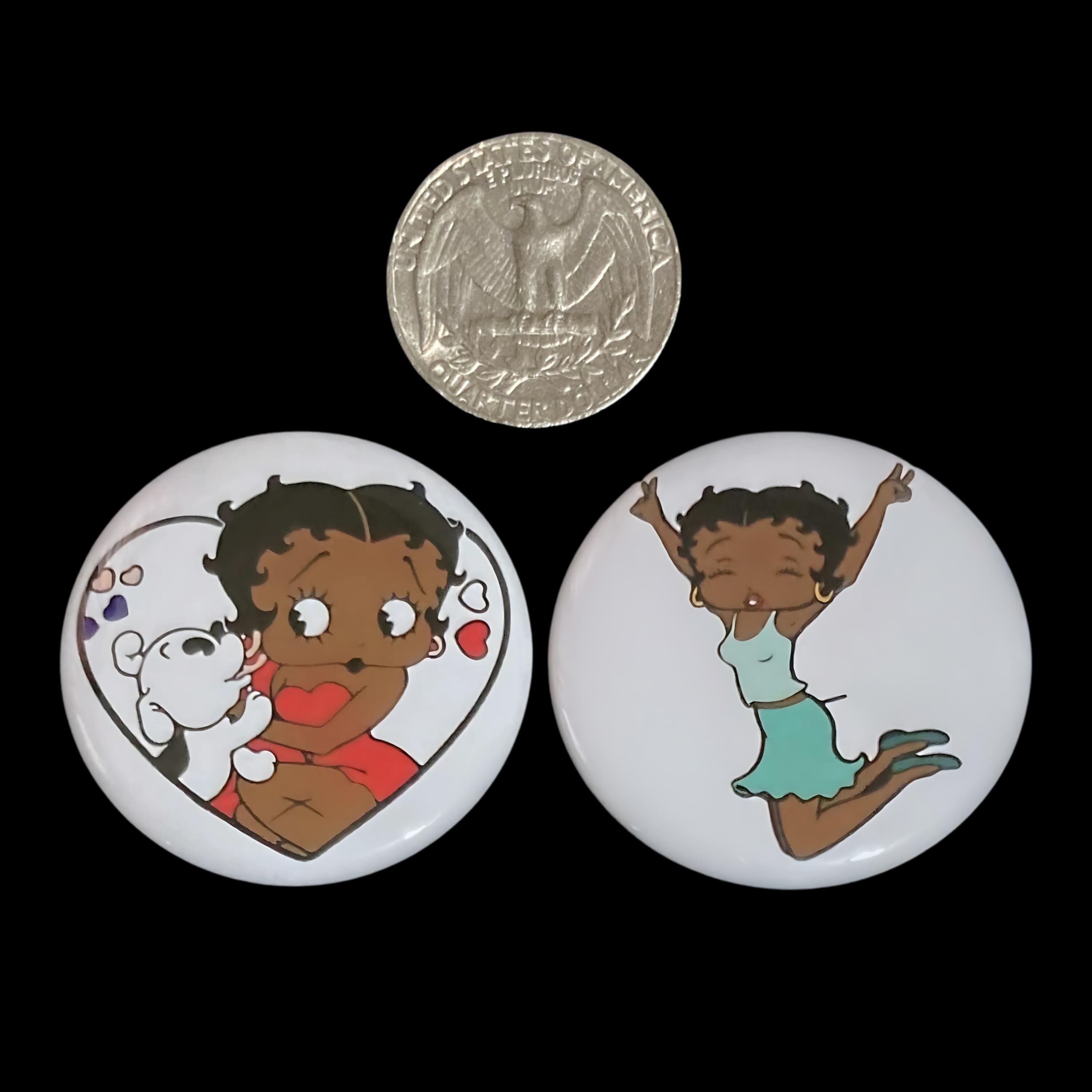 Betty Boop Button or Sticker: Black Icon Esther Jones - Etsy