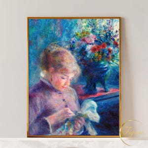 Pierre-Auguste RENOIR - Young Woman Sewing, 1879 | Giclée Print | Art Collector&#39;s Gift