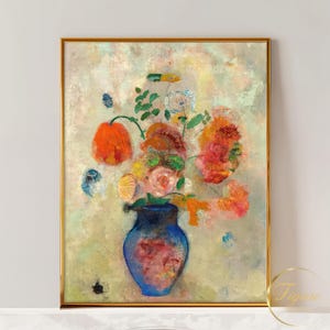 Odilon REDON - Vase of Flowers, 1860 | Giclée Print | Bonatical Art | Vintage Wall Decor