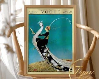 ビンテージ ヴォーグ アールデコ プリント: 南部ファッション ジクレー
