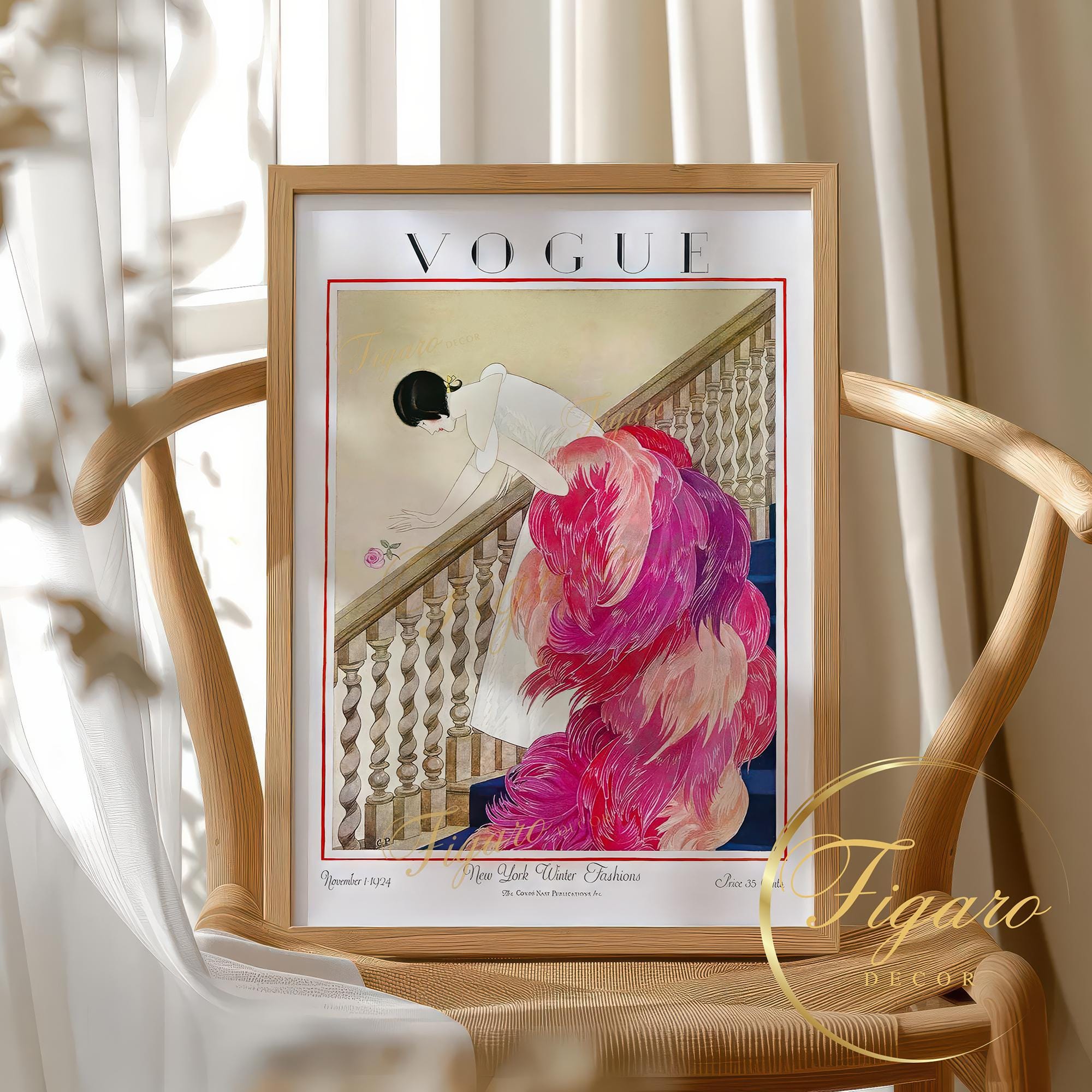 レア　VOGUE ヴィンテージ　壁掛け ビンテージ品◾️VOGUE ヴォーグ 壁掛け 木製パネル アート