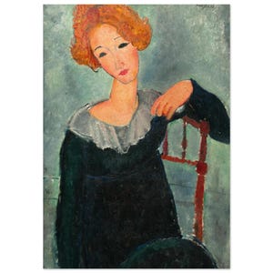 AMEDEO MODIGLIANI - Woman with Red Hair (1917). Museum-Quality Art Print