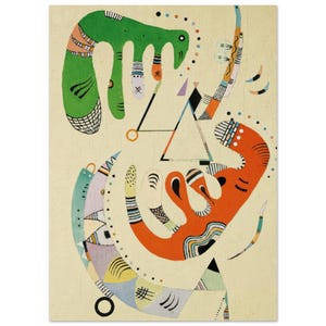 Vasili Kandinski: Verde y rojo. Póster en papel mate con calidad de museo.