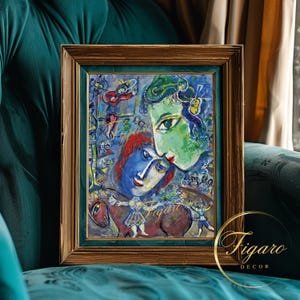 MARC CHAGALL - &quot;Les Deux Grands Visages Vert Et Bleu Au Cirque&quot;, 1962 | Fine Art Poster | Premium Giclée Print | Collectors Gift