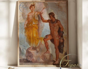 POMPEII  Perseus and Andromeda fresco, ca. 50 CE | Museum-Quality Print | Matte Paper Print | Canvas Print | Framed Canvas