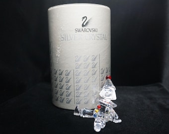 Swarovski Crystal Puppet Figurine With Box Cylinder