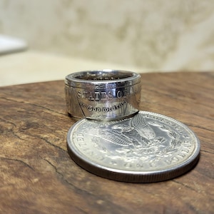 beautiful 1884 Morgan silver dollar coin ring