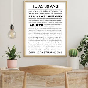 Affiche anniversaire 30 ans 1995 minimaliste – Imprimable anniversaire rigolote – Poster déco à imprimer numérique