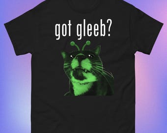Tem Gleeb? Camiseta unissex engraçada com meme de gato alienígena