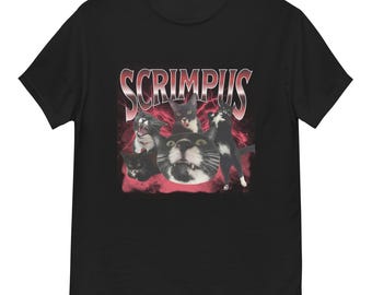 Camiseta gráfica de gato Scrimpus: camiseta vintage de rap de los 90