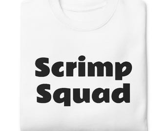 Moletom de algodão bordado unissex 'Scrimp Squad'