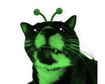 Adesivo de vinil engraçado de gato alienígena: Gleeby Dank Meme