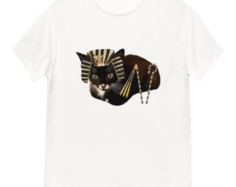 Camiseta Pharaoh Scrimpus: Camiseta unissex de algodão com estampa de gato meme