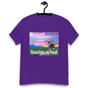 Fascism is Bad Shirt, Antifa Shirt, Socialist, Leftist, Anti-fascist Unisex Shirt, Funny Cat Meme