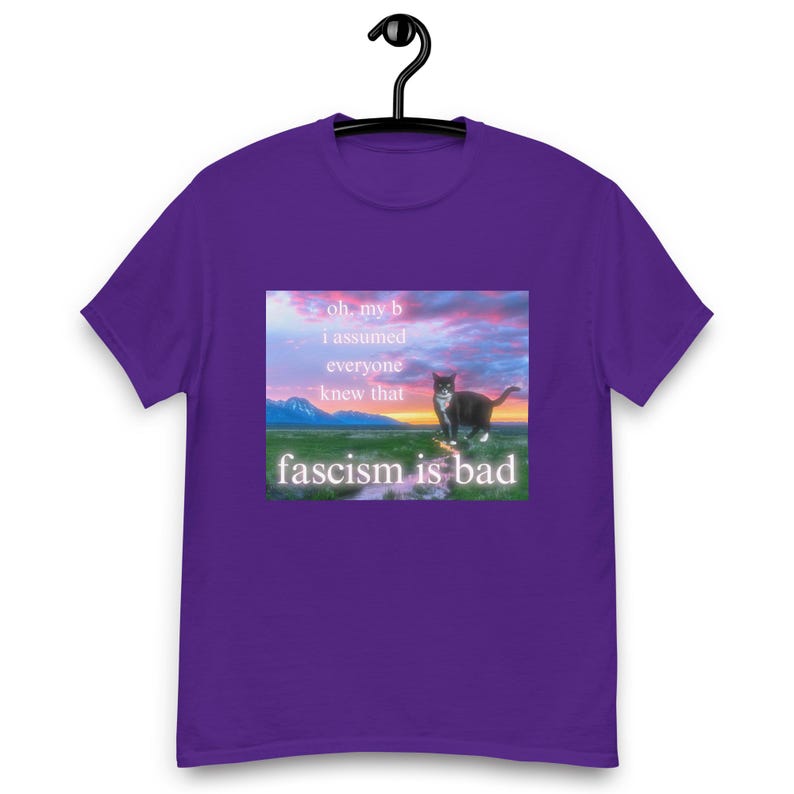 Fascism is Bad Shirt, Antifa Shirt, Socialist, Leftist, Anti-fascist Unisex Shirt, Funny Cat Meme