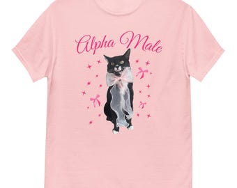 Camiseta con meme de gato alfa irónico: divertida camiseta gráfica