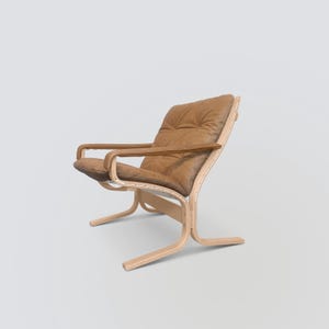 Siesta Classic 303 - Low Chair With Armrests - whit new leather from Norway