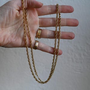 Vintage 14K Solid Gold Heavy 17.04g Rope Long Chain - 27” length