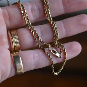 Vintage 14K Gold Solid Rope Chain 6.14g - 18” length