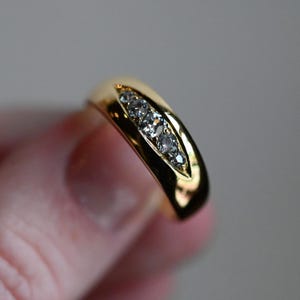 Antique Vintage Early 1900&#39;s Heavy 18k Gold Old Mine Cut Diamond Ring - size 7.25