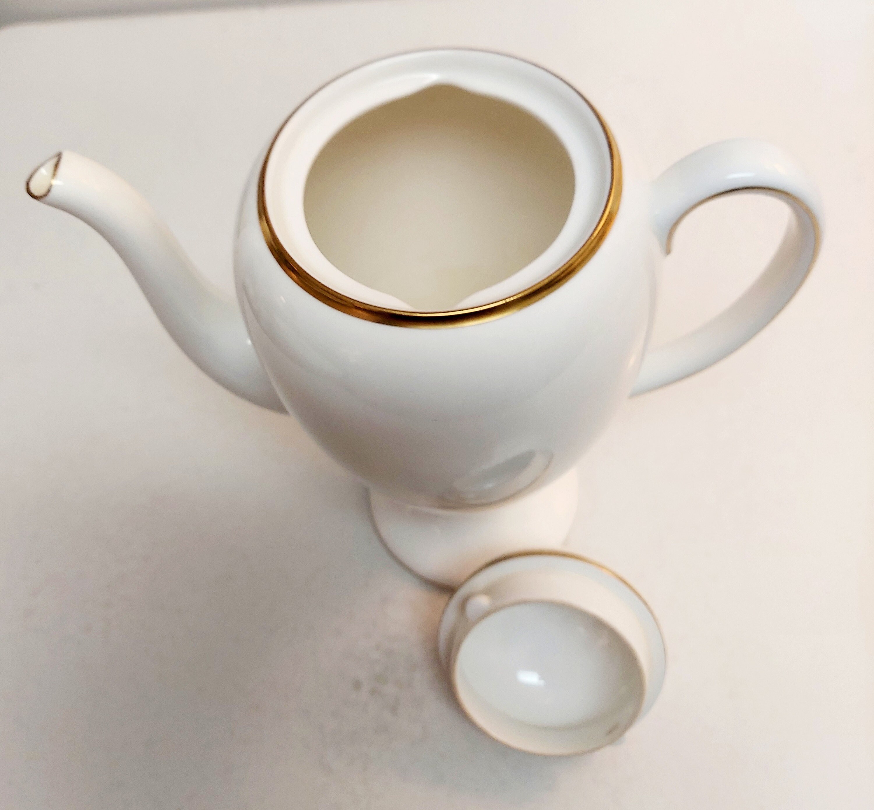 Vintage Wedgwood White Coffee Pot Gold Trim Bone China Made in Etsy