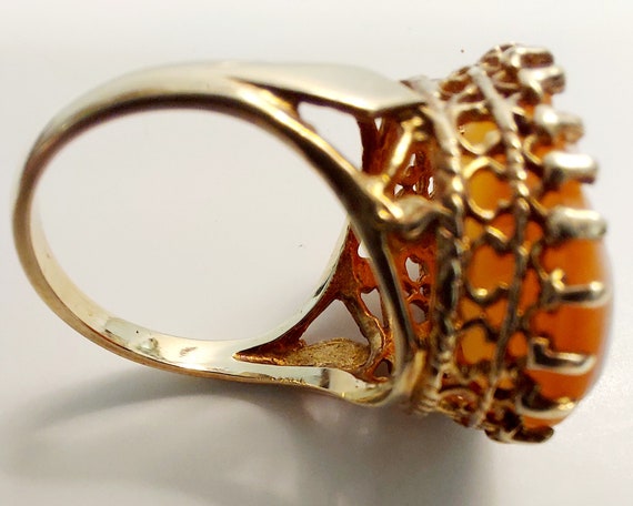 Vintage Cameo Ring 10K Gold Size 6.5 Estate Jewel… - image 3