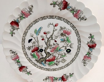 Vintage Myott Fine Stafforshire Ware Indian Tree Large Dinner Plates 10.5 Inches Gift Tablescape