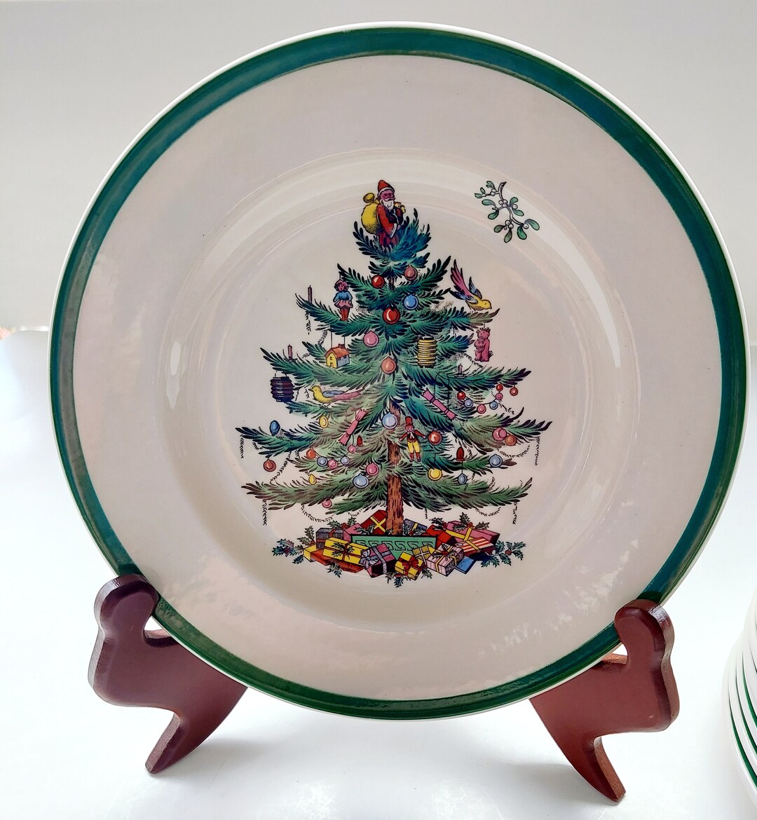 Vintage Spode Christmas Tree Salad Plate England Farmhouse Etsy
