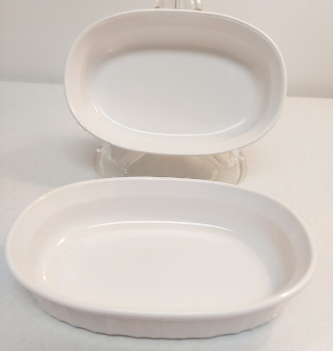 Vintage Corning Ware French White Oval Casserole Dishes F-15-B 2 Cup