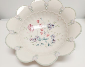 Vintage Lenox Spring Garden Large Bowl Flowers Gift Valentines Wedding Mother's Day Farmhouse