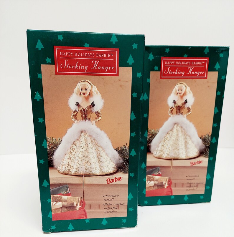 Two Matching Vintage Barbie Hallmark Stocking Holders Etsy