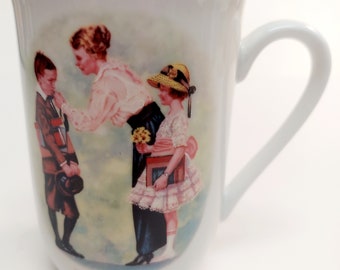 Vintage Norman Rockwell First Day of School Mug Museum NICE