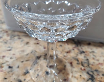 Vintage Fostoria American Clear Glass Martini Champagne Tall Sherbert Glass Farmhouse