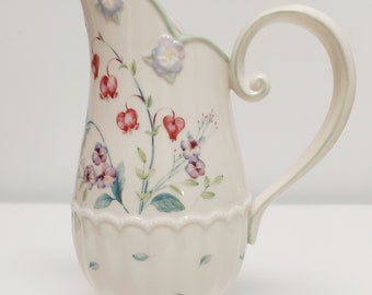 Vintage Lenox Spring Garden Pitcher Large Gift Wedding Mother's Day Valentine Farmhouse