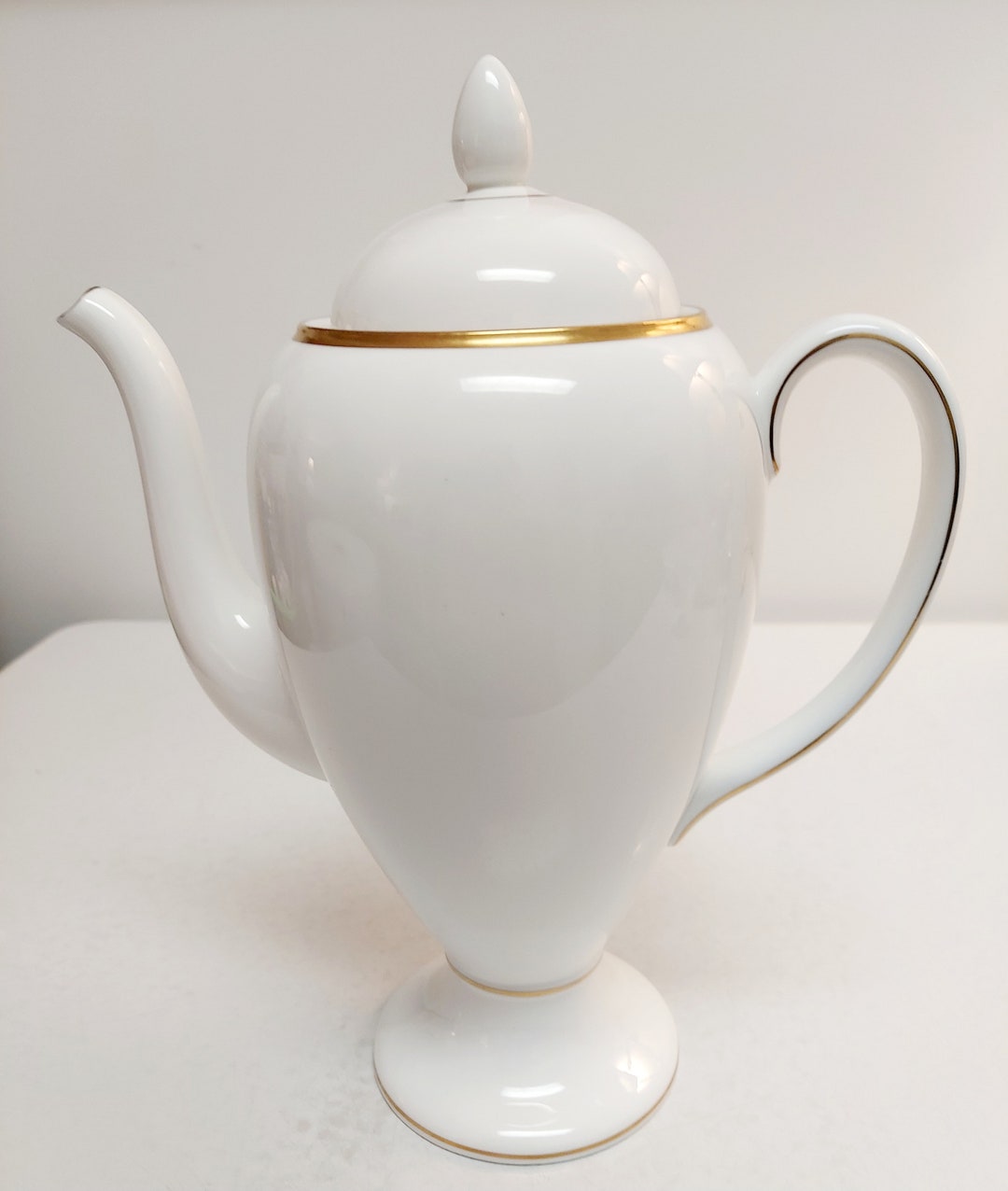 Vintage Wedgwood White Coffee Pot Gold Trim Bone China Made in Etsy
